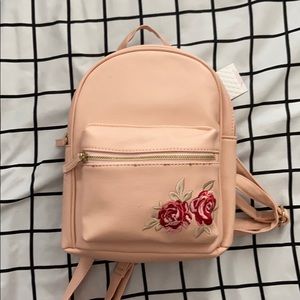 New with tag Pink Mini floral embroidered Backpack